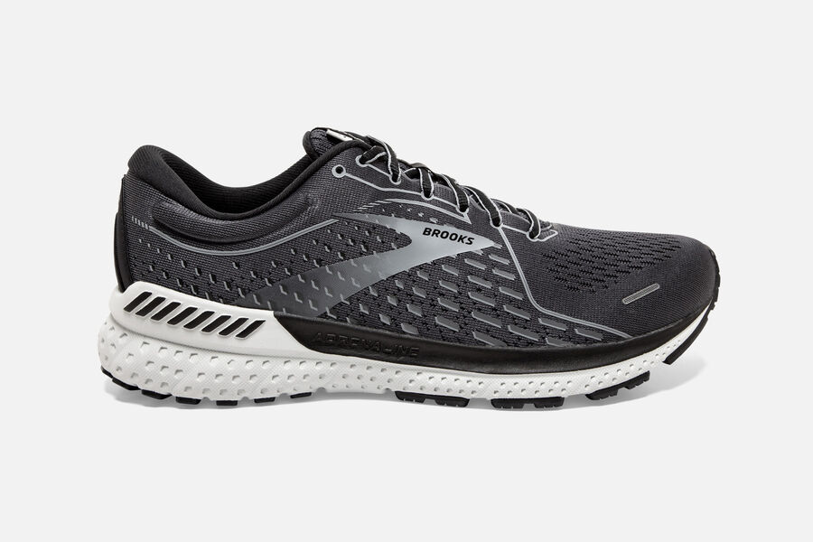 Brooks Adrenaline Gts 21 Road Löparskor Herr - Svarta/Grå - 9178-XIAJW